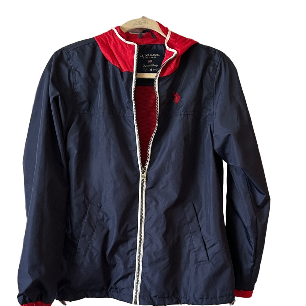 U.S. Polo by Ralph Lauren women’s Preppy red white and blue Windbreaker size M